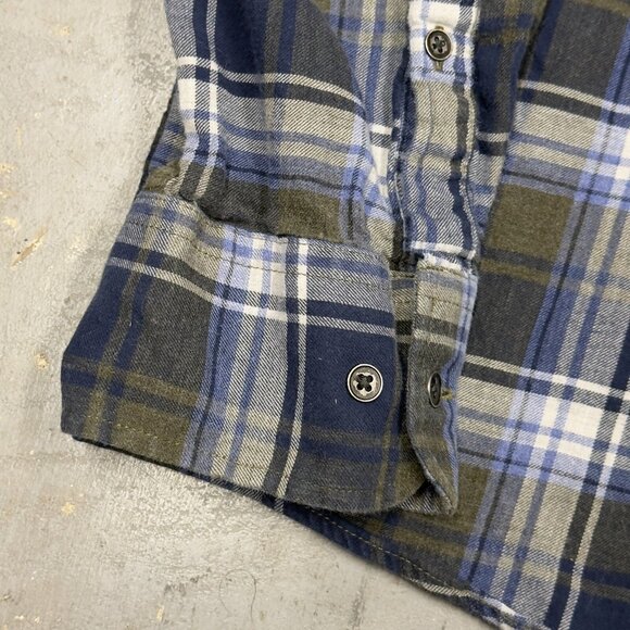 Peter Millar Plaid Flannel Shirt Long Sleeve Button Up Metal Buttons XL - Picture 4 of 9